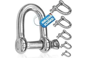 SEILDIENST GOTEC Rostfreie Schäkel Edelstahl 4-25mm Rostfrei | Schäkel V4A Edelstahl 304 | 2, 4, 10 Stück | Version Schäkel Edelstahl 6mm 4 Stück