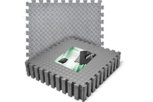 DOOHALO Puzzle Exercise Mat,Protective Gym Flooring Mat 60.5cmx 60.5cm,Non Slip Rubber Floor Cushions,EVA Interlocking Foam Tiles Mats,for Home Fitness,Sport,Yoga,Workout