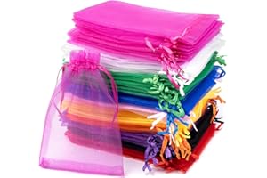 Carehabi - 100 Stück Organzasäckchen, Organzabeutel Bunt, 10 x 15CM, Geschenkbeutel Organza, Schmuckbeutel, Hochzeit-Säckchen, Lavendelsäckchen-Säckchen, Hochzeitsbevorzugung, Festivalparty