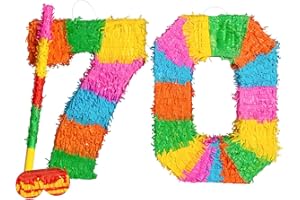 Fax Potato Pinata Set mit Stick & Blindfold - 70. Geburtstag/Jahrestag - Rainbow