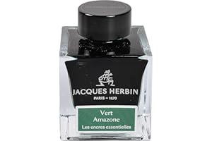 Jacques Herbin 13137JT - Flacon d'encre 50 ml pour stylo-plumes et stylos roller, Vert amazone. Fabriqué en France