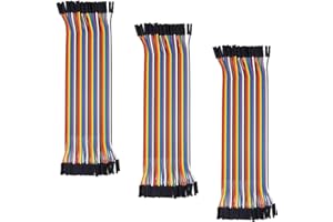 AZDelivery 3 x Jumper Wire Cable 40 szt. każdy 20 cm F2F Female to Female kompatybilny z Arduino i Raspberry Pi Breadboard tym e-Book!