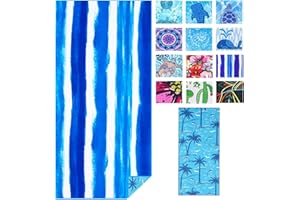 Haleey Microfibre Thin Lightweight Beach Towel Extra Large Oversized 180x80cm Quick Dry Sand Free Towels for Adults Travel Swim Pool Bath Beach Accessories Essentials Vacation Gifts Stripes