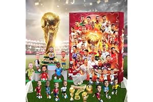 GENERIC Calendario de Adviento de fútbol 2025: Calendario de cuenta regresiva de Navidad 3D de 24 piezas, accesorios de fútbol ​​adornos regalos para fanáticos de niños