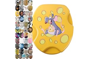 Sanilo Abattant WC frein de chute, Grande sélection de lunettes de toilette avec abaissement automatique, Fixation facile (Cheesy)