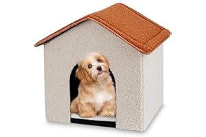 Allyson Faltbares Katzen-, Hunde-, Igelhaus mit Kratzbrett & Spielball – Einfach Verstaubar & Ideal für Indoor/Outdoor – Kunstleinen Katzenhöhle für alle Jahreszeiten – Haustierbett, Hundehöhle (Weiß)