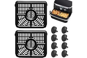 GWYXC Luftfritteuse Ersatzteile für Ninja Foodi 7-in-1 MegaZone XL FlexBasket Luftfritteuse, 2 Stück Luftfritteusen-Zubehör, Grillpfannen-Platte, Crisper Plate Rack Tray mit Gummipuffer