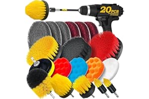 Holikme Bürstenaufsatz Bohrmaschine Set, Bürstenaufsatz Akkuschrauber Bürste Drill Brush, Leistungsstarke Bohrbürste Reinigungsbürste für Felgen/Fliesen/Küche/Böden/Auto/Badewanne
