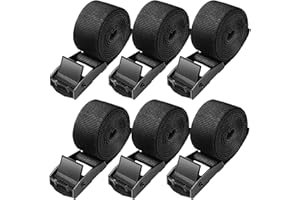 Aulese 6 cinghie corte, 100 cm, portata: 250 kg, piccole cinghie di fissaggio con fibbia in acciaio inox, cinghie di fissaggio per auto, portabici e campeggio (100 cm, 6 pezzi)