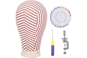 NEVERLAND BEAUTY & HEALTH Tete pour Perruque 22"(56cm), Neverland Tête de mannequin Tete a Perruque Pour La Fabrication de Perruques avec Point de perle Crochet et Table Clamp support