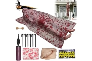 Coffee Life Plus®Halloween Leiche,Leichen Requisiten,gruselige gefälschte Leiche Requisiten,Requisiten für Tote Opfer,Halloween Deko Outdoor Garten Aufblasbar Gefälschte Leiche (mit Beinen)