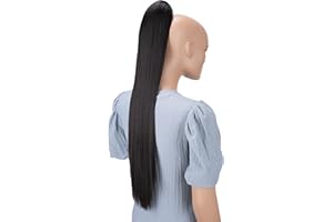 CAISHA 70cm Postiche Natte Queue De Cheval Extensions De Cheveux Raide Marron H79