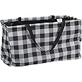 Household Essentials Black and White Plaid Krush Container All-Purpose Utility Tote