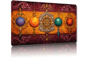 Malqiqi Playmat for MTG, with Free Storage Bags,Game Mat 24 x 14 inches, TCG and Board Game Mat for Cards,Mousepad Desk Mats (Regular,Magic Mat 6)