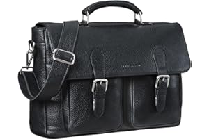 STILORD 'Owen' Maletín Ordenador Portatil Cuero Vintage Grande Bolso de Negocios Satchel Bag para Portátiles Bolsa Bandolera para Profesor Uficio de Piel