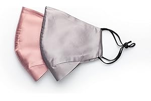 HABAC STUDIO - Pack of 2 100% Mulberry Silk Face Mask, Reusable Face Mask, Face Masks Washable UK, Masks for Women, Mens Face Mask, Silk Face Covering, Wedding Face Mask Adjustable Nose Wire