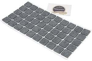 Adsamm® / 50 x feltrini autoadesivi/Grigio / 20x20 mm/Quadrato/piedini per mobili in feltro da 3.5 mm di spessore/pad protettivi per arredi