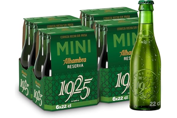 Alhambra Reserva 1925 MINI, Pack de 24 Botellas x 22cl, Cerveza Extra de Fermentación Lenta, 6.4% Alcohol