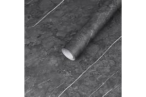 Hode Black Marble Vinyl Wrap for Kitchen Cupboards Furniture, Sticky Back Plastic Roll Worktop Vinyl Covering, Self Adhesive Wallpaper Contact Paper Furniture Stickers 60x300cm