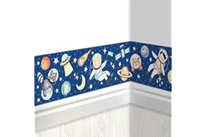 Papierdrachen Bordo per bambini astronauta | Bordo per cameretta dei bambini | Carta da parati | abbellimento di pareti e camere a tema | Decorazione da parete per ragazzi e ragazze - Set 5