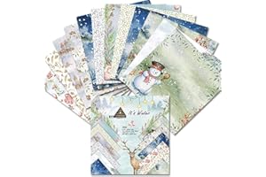BIUDUI Scrapbook Background Pad, 24 Sheets Scrapbook Background Paper For Card Making, 6''×6'' Christmas Pattern Paper, Christmas Background Paper, Card Stock Decorative Paper
