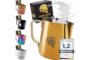Barista Legends® Bricco latte in acciaio inox oro 600ml con beccuccio speciale Latte Art - Bollitore latte lucida - Bricco latte professionale acciaio inox per baristi - Accessori per baristi