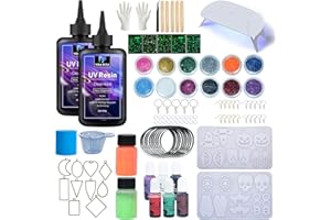 VIDAROSA VIDA ROSA 200g UV Resin Kit with Lamp,UV Resin Starter Kit for Jewelry Earrings Necklace Bracelet, Fast Cure Clear Hard Low Odor UV Resin, Resin Accessories