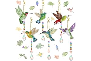 AUAUY 6PCS Pajarito Pintura Diamantes, 5D DIY Diamond Painting Kit Completo, Doble Cara Diamond Painting para Niños y Adultos, Dibujos con Diamantes, Pintura Diamante para Regalos de Cumpleaños