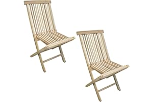 Ambientehome 2er Set Teakholz Klapptuhl Gartenstuhl Holzstuhl