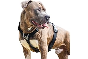 Spark Paws Szelki dla psa bez ciągnięcia, zaprojektowane z myślą o bezpieczeństwie i kontroli, idealne dla dużych, silnych ras - pitbulle, bokserki - czarne, L