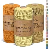 OurTop Macrame Thread 3 mm x 100 m, Set of 3 Macrame Cord Macrame Cord Macrame Thread for Crafts, Wall Hanging, Bohemian Deco