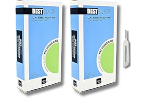 GENERICO Lame Sgorbia per Podologia Best Blade – 40 Lame Sterili Monouso (2 Confezioni da 20) Professionali per Pedicure, Rimozione Calli e Cura Piedi (Size 1)