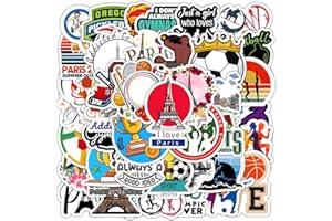 VAVOMIA 50 Pegatinas ，Pegatinas Impermeables de Temática Deportiva con Diferentes Estampados, Pegatinas Reutilizables que no se Decoloran, Adecuado para Deportivos Decoración