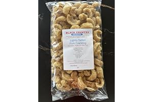 BLACK COUNTRY SNACKS 1kg Lightly Salted Pork Crackling - Black Country Scratchings with a Lighter Softer bite but Same Great Taste.