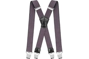 Decalen Bretelles Homme Larges Réglable Élastique Extra Fort 4 Clips en forme X