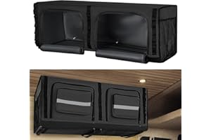 SKYJDM 36" RV Overhead Soft-Sided Storage Cabinet, RV Organizer Storage Cabinet Compatible with Mercedes-Benz Sprinter, Ford Transit & RAM Promaster Vans, Black