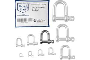 NietFullThings Acero Inoxidable grillete Redondo de V4A Forma Corta Recta