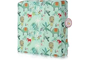 Zicac Portable Réhausseur Coussin de Siège Chaise Haute avec Boucle de Sécurité pour Repas Voyage de Bébé Bambin Enfant Tout-Petit Motif de Cartoon Animaux Coloré (Animal Vert)