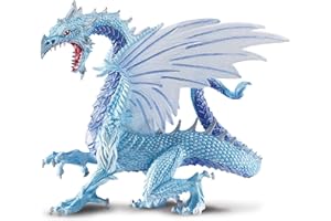 SAFARI LTD. Safari Ltd Dragon de Glace 13.1cm Figurine Dragon Peinte à la Main | Figurine Dragon Peinte à la Main | Jouets pour Enfants | Non Toxique et sans BPA | Convient aux Enfants de 3 Ans et Plus