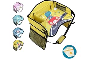 AMOILLY Plateau de siège de voiture pour enfants, plateau de voyage pour tout-petits, plateau de voyage pour voiture, avion, plateau de voiture pour enfants essentiels de voyage sur la route (jaune)