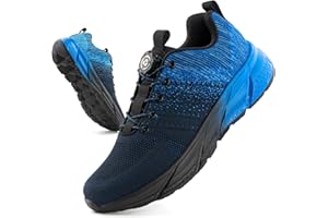 Hitmars Baskets Homme Femme Chaussures de Sport Running Sneaker Coussin d'air Chaussures de Course Chaussures de Marche Jogging Respirantes Fitness Outdoor Gym Noir EU 36-47