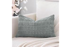 Artscope Juego de 1 Fundas de Cojines Decorativas Cuadradas de Pana 40 x 60 cm para Decoración del Hogar Sofá Dormitorio Coche 16x24 Gris