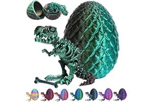 CWENDANER 3D Gedrucktes Drachenei, Realistische Dracheneier, mit Einem Voll Beweglichen Kristalldrachen, Ostern Geschenke Kinder, Schreibtischspielzeug Dinosaurier Ornament für Autos, Büros, Häuser