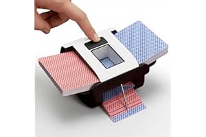 CUIYKAI Mélangeur de cartes automatique à 2 jeux de cartes, rechargeable 2000 mAh pour UNO, Poker, Phase 10, Skip-Bo, Texas Hold'em, Blackjack, Jeu de cartes