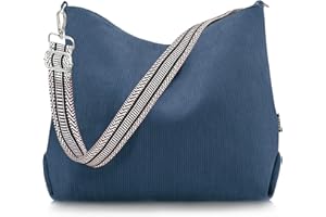 Prite Corduroy Tote Bag for Women with Zipper, Large Capacity Shoulder Bags with Adjustable Strap and Pockets Waterproof Handbag for Work School Shopping Travel College