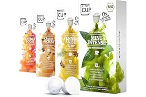 ‎MY-TEACUP My Tea Cup – VITAL BOX: 4 x 10 KAPSELN BIO-TEE I 4 SORTEN (PFEFFERMINZ & KRÄUTER) für Nespresso®³-Kapselmaschinen I 100% industriell kompostierbar & nachhaltig– 0% Alu…