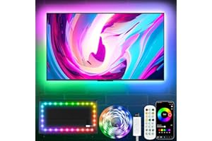 KSIPZE TV Led Lights 5M, RGB Led Lights for 45"-75" TV Backlights with Remote,APP & Button Control,Music Sync Color Changing, USB Powered Strip Light for Bedroom Gaming Room