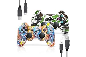 LeonDesigns P|S3 Gaming Controller, Kabelloses Move/Motion Controller Gamepad mit erweitertem Joystick Kompatibel mit P-S - 3 (Graffiti + Camouflage)