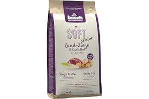 BOSCH TIERNAHRUNG bosch HPC SOFT Senior Ziege & Kartoffel | halbfeuchtes Hundefutter für ältere | ernährungssensible Hunde aller Rassen | Single Protein | grain-free | 1 x 1 kg