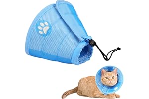 HEATAIL Halskrause Katze Einstellbarer Halsband Katze: Wiederherstellung Halsband Weich Schützende Cone Schutzkragen für Katzen, Welpen, Kleine Hunde (M)